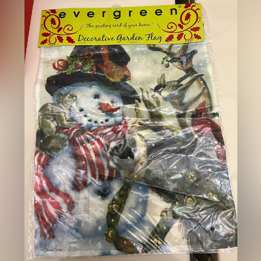 Evergreen Garden Flag 12” x 18” Frosty, Prancer and Friends Beautiful NIP
